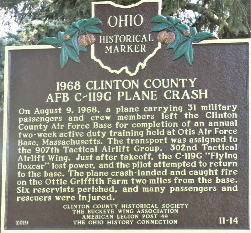 1968 Clinton County AFB C-119G Plane Crash Marker image. Click for full size.