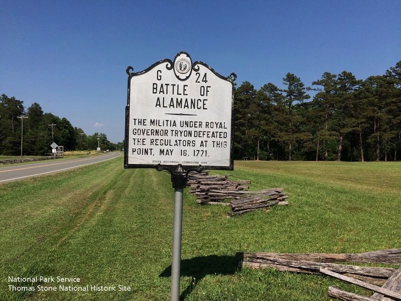 Battle of Alamance Marker image. Click for full size.