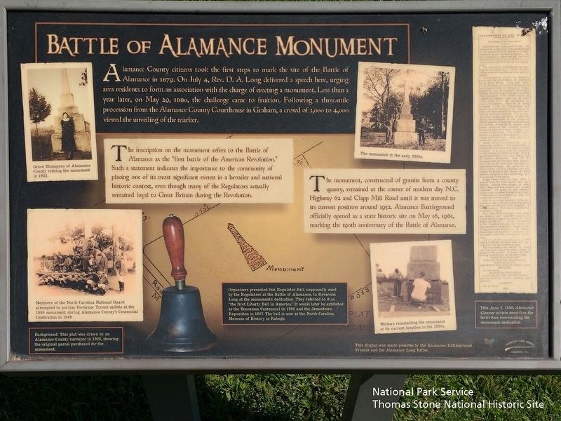 Battle of Alamance Monument image. Click for full size.