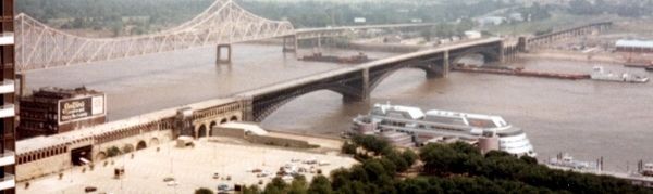 The James B. Eads Bridge and approaches, 1993. Click for full size. The James B. Eads Bridge and approaches, 1993 image. Click for full size.