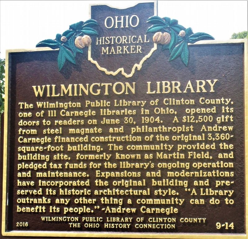 Wilmington Library Marker image. Click for full size.