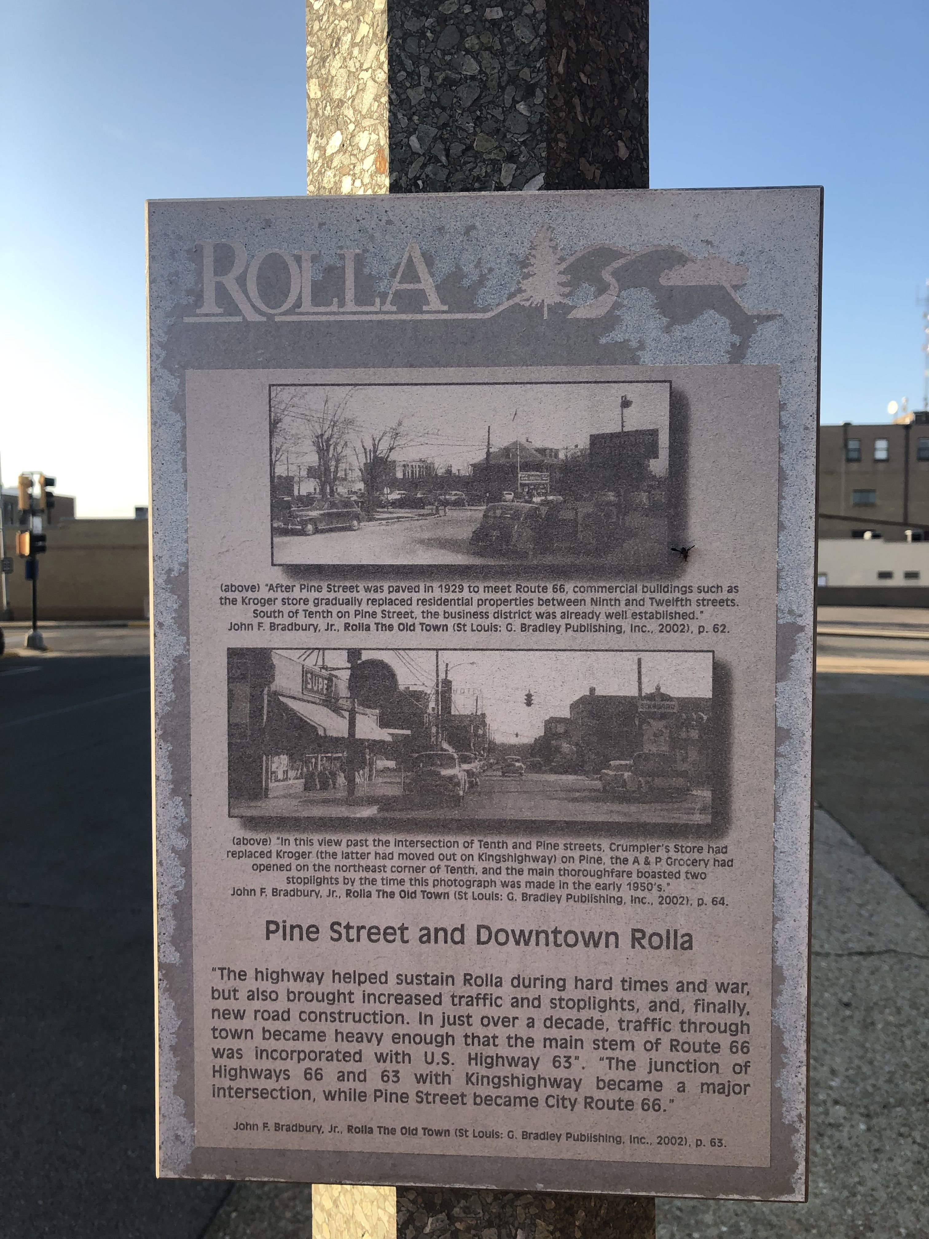 Pine Street and Downtown Rolla Marker