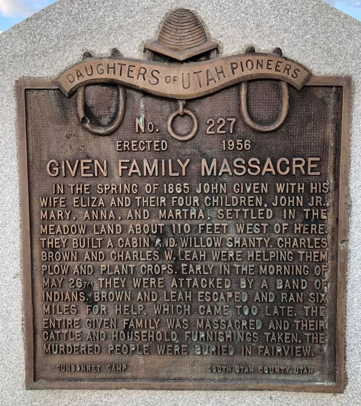 Given Family Massacre Marker image. Click for full size.