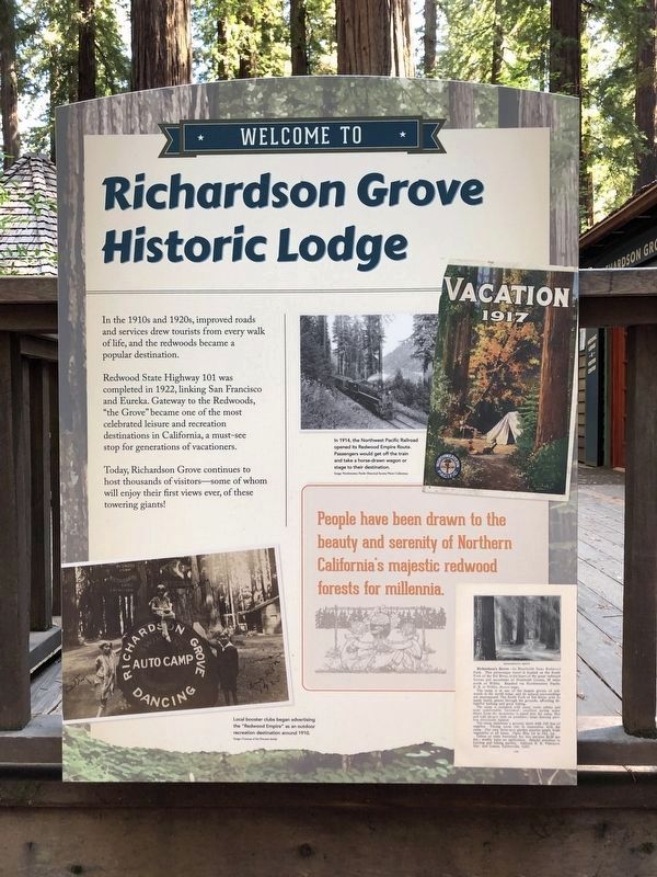 Richardson Grove Historic Lodge Marker image. Click for full size.