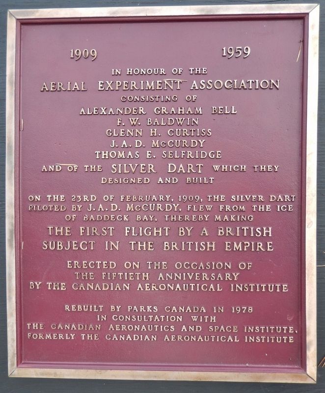 First Flight by a British Subject in the British Empire Marker image. Click for full size.