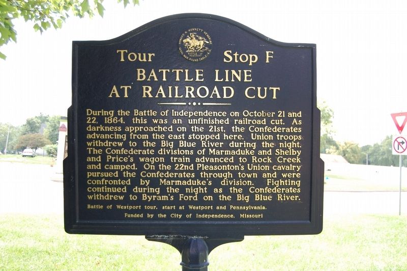 Battle Line at Railroad Cut Marker image. Click for full size.