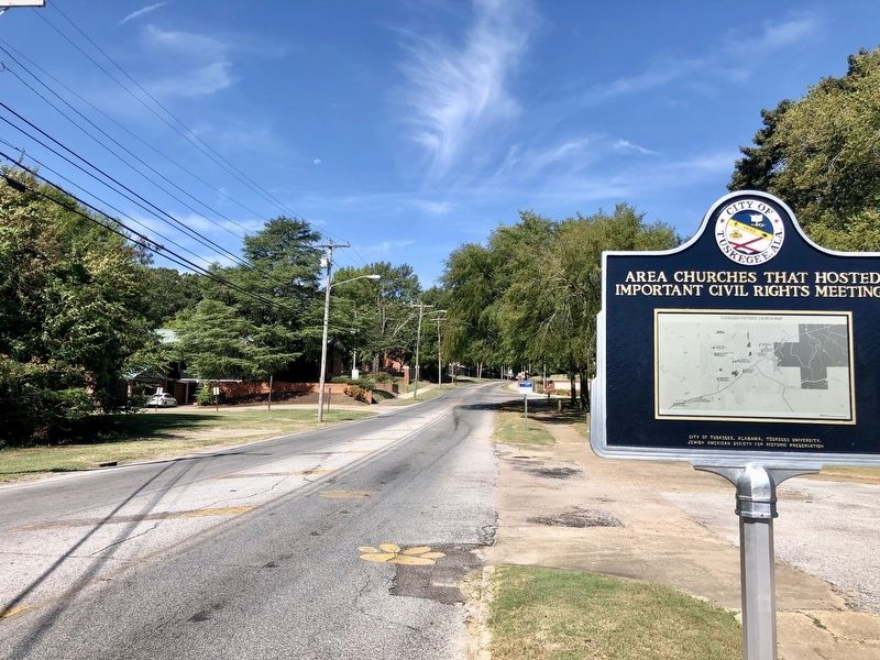 View of marker looking west towards Tuskegee University. image. Click for full size.