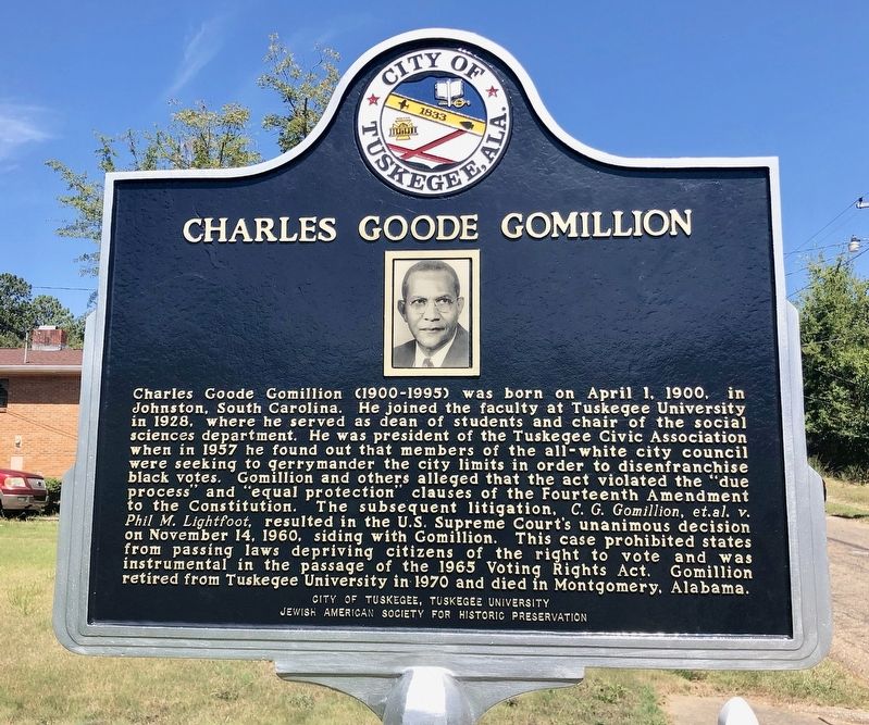 Charles Goode Gomillion Marker. Click for full size. Charles Goode Gomillion Marker image. Click for full size.