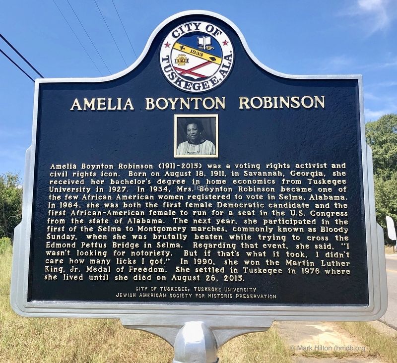 Amelia Boynton Robinson Marker image. Click for full size.