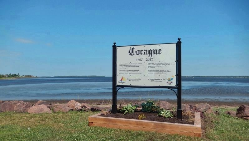 Cocagne Marker (<i>wide view northeast • Cocagne Harbor</i>) image. Click for full size.
