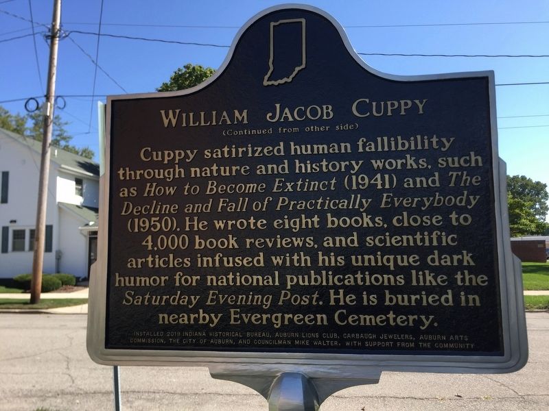 William Jacob Cuppy Marker Reverse image. Click for full size.