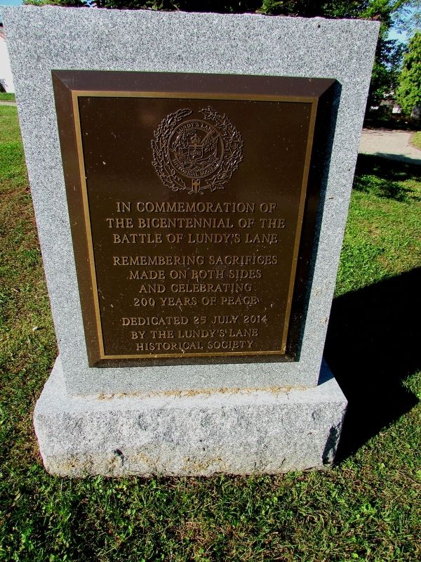 Bicentennial of the Battle of Lundy’s Lane Marker. Click for full size. Bicentennial of the Battle of Lundy’s Lane Marker image. Click for full size.