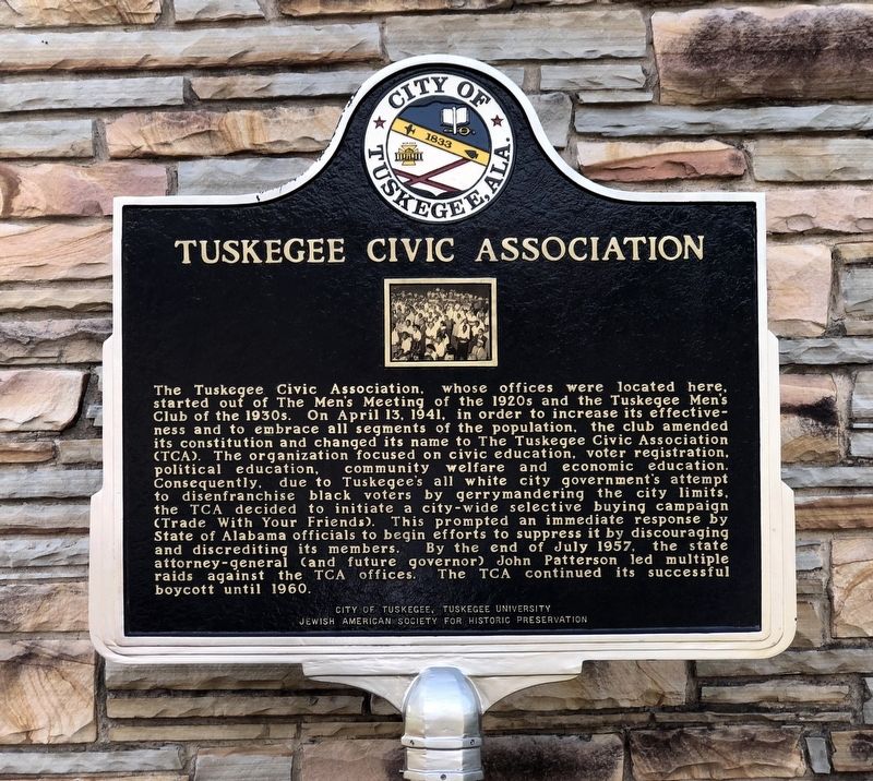 Tuskegee Civic Association Marker image. Click for full size.