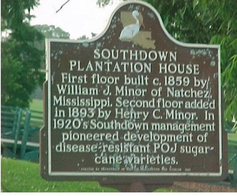 Southdown Plantation House Marker image. Click for full size.