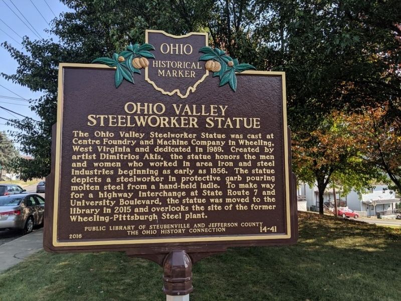 Ohio Valley Steelworker Statue Marker image. Click for full size.