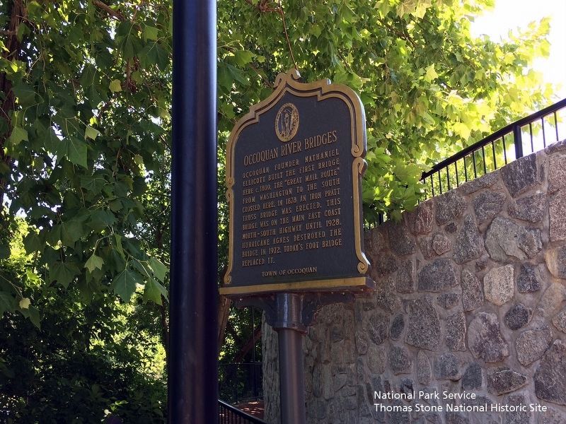 Occoquan River Bridges Marker (Text side). image. Click for full size.