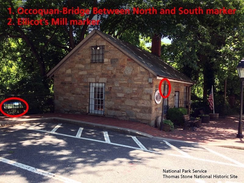 "Occoquan—Bridge Between North and South—Gettysburg Campaign" and "Ellicott's Mill" markers. image. Click for full size.
