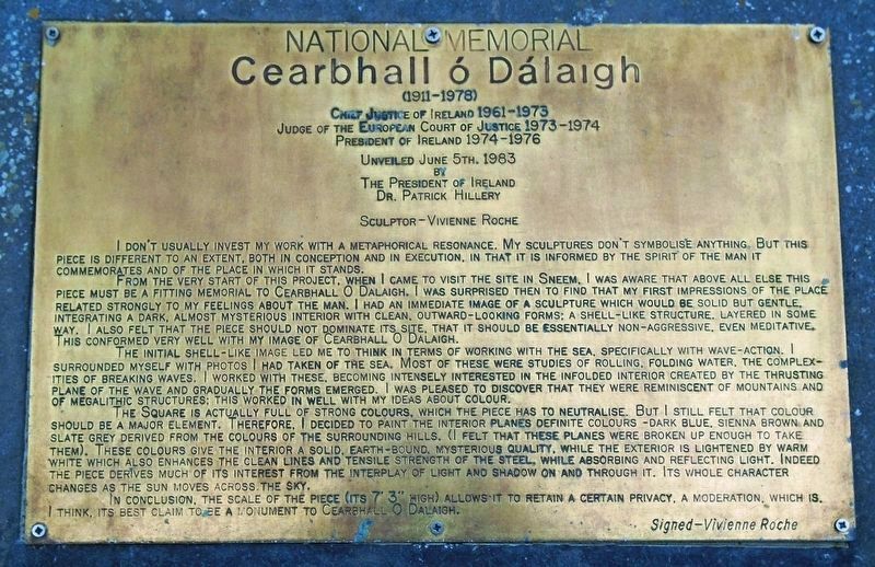 Cearbhall ó Dálaigh National Memorial Marker image. Click for full size.