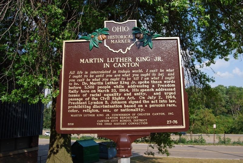 Martin Luther King Jr. in Canton Marker image. Click for full size.