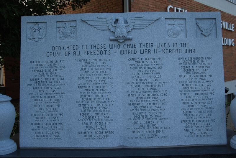 Louisville World War II / Korean War Memorial image. Click for full size.