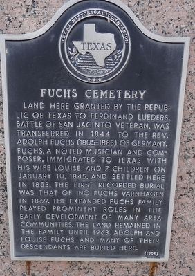 Fuchs Cemetery Marker image. Click for full size.