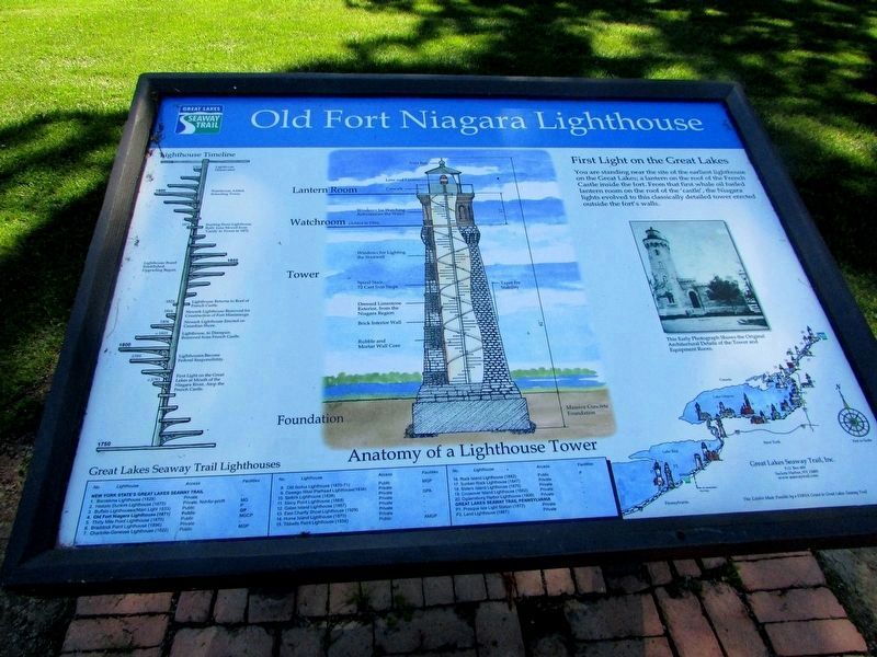 Old Fort Niagara Lighthouse Marker (Restored) image. Click for full size.