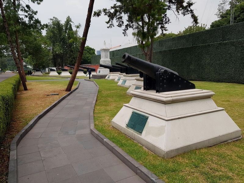 12-pounder Napoleon Cannon and Marker. Click for full size. 12-pounder Napoleon Cannon and Marker image. Click for full size.
