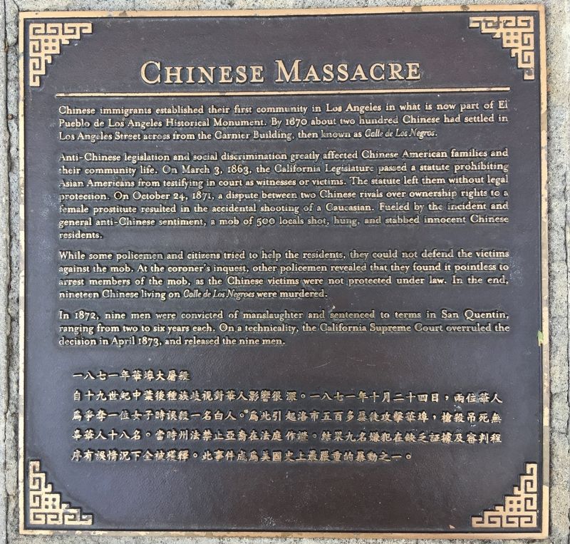 Chinese Massacre Marker. Click for full size. Chinese Massacre Marker image. Click for full size.