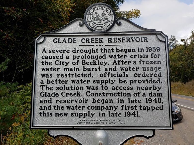 Glade Creek Reservoir Marker. Click for full size. Glade Creek Reservoir Marker image. Click for full size.