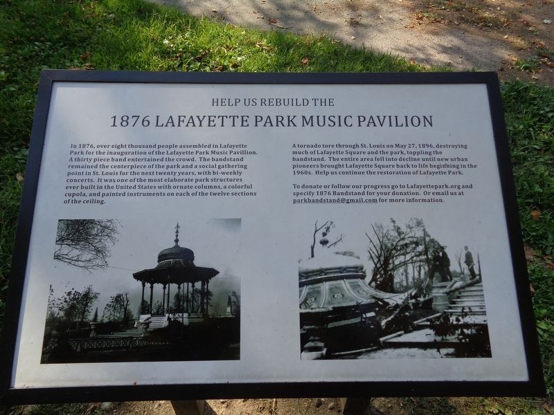 1876 Lafayette Park Music Pavilion Marker image. Click for full size.