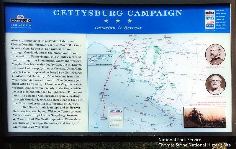 Gettysburg Campaign Marker - Invasion & Retreat image. Click for full size.