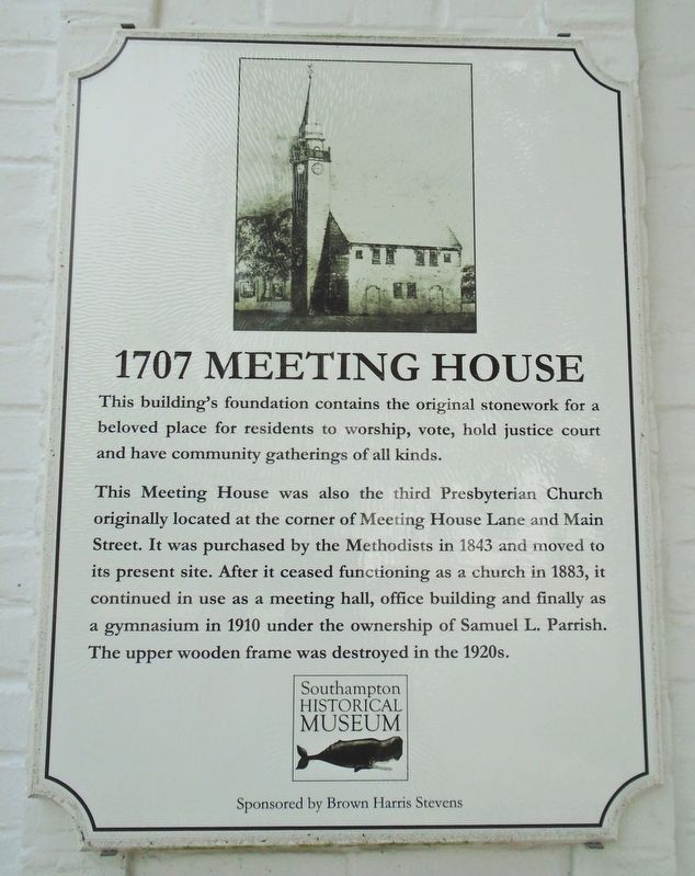 1707 Meeting House Marker. Click for full size. 1707 Meeting House Marker image. Click for full size.