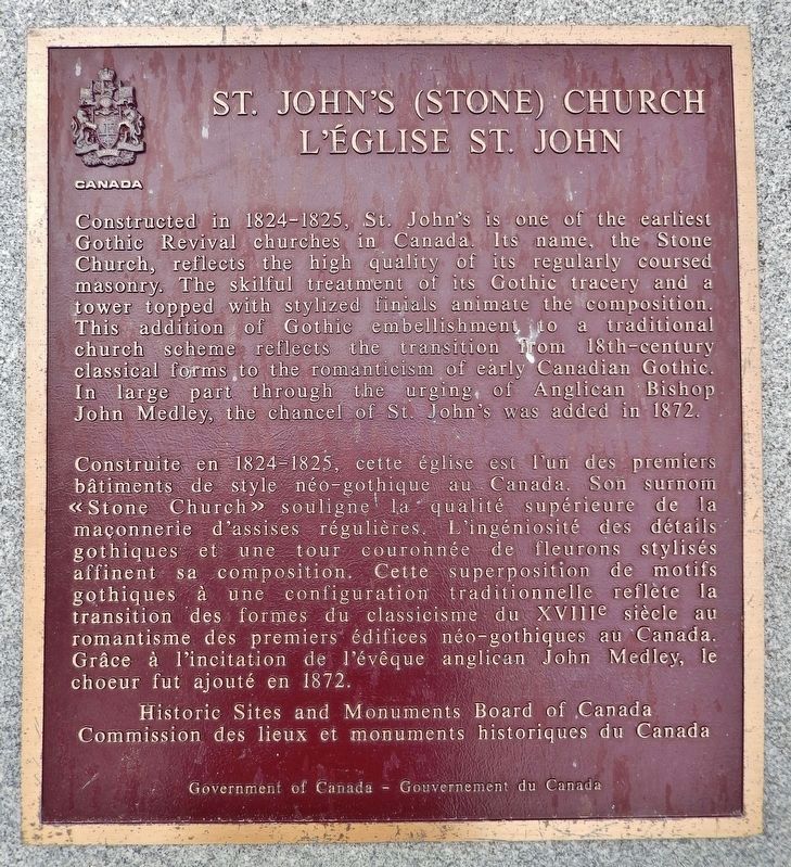St. John's (stone) Church /<br>L'glise St. John Marker image. Click for full size.