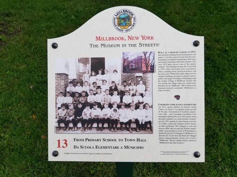 From Primary School to Town Hall Marker. Click for full size. From Primary School to Town Hall Marker image. Click for full size.