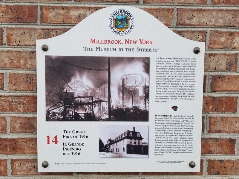 The Great Fire of 1916 Marker. Click for full size. The Great Fire of 1916 Marker image. Click for full size.