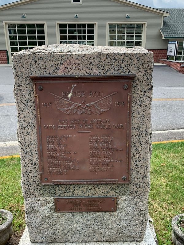 The Men of Ancram who served in the World War Marker. Click for full size. The Men of Ancram who served in the World War Marker image. Click for full size.