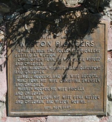 Weston Pioneers Marker image. Click for full size.