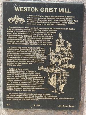 Weston Grist Mill Marker. Click for full size. Weston Grist Mill Marker image. Click for full size.