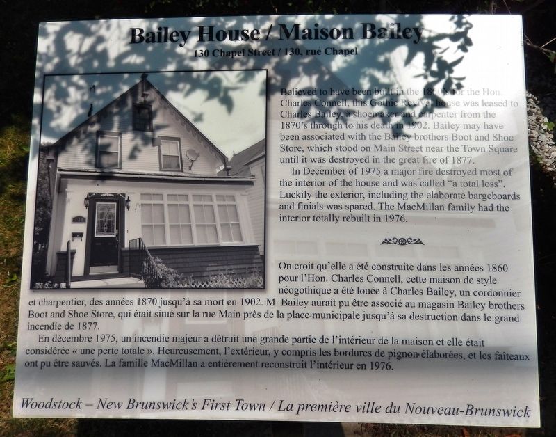 Bailey House / Maison Bailey Marker image. Click for full size.