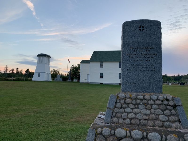 Marker and the Geddie Memorial Presbyterian Church image. Click for full size.