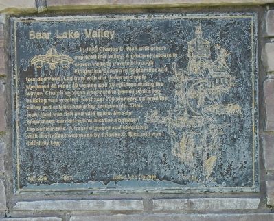 Bear Lake Valley Marker image. Click for full size.