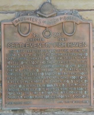 Settlement of Fish Haven Marker image. Click for full size.