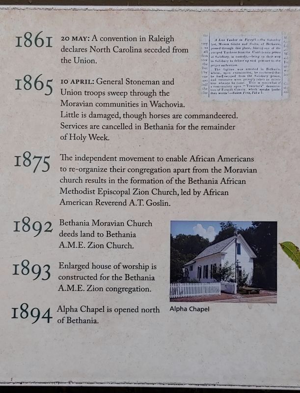 Bethania Marker (panel 10) image. Click for full size.