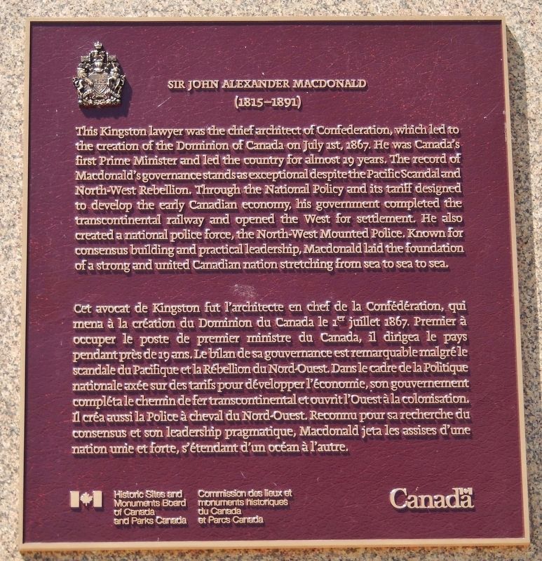 Sir John Alexander Macdonald Marker image. Click for full size.