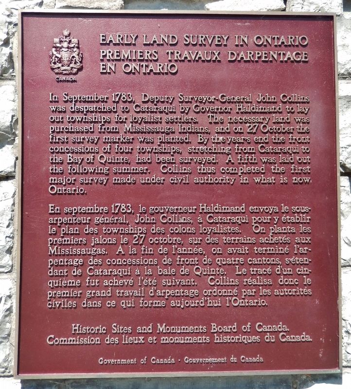 Early Land Survey in Ontario /<br>Premiers Travaux D'Arpentage en Ontario Marker image. Click for full size.