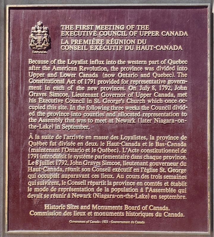 First Meeting of the Executive Council Marker image. Click for full size.