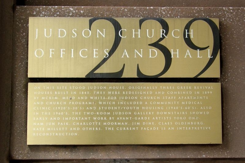 Judson Church Offices and Hall Marker image. Click for full size.