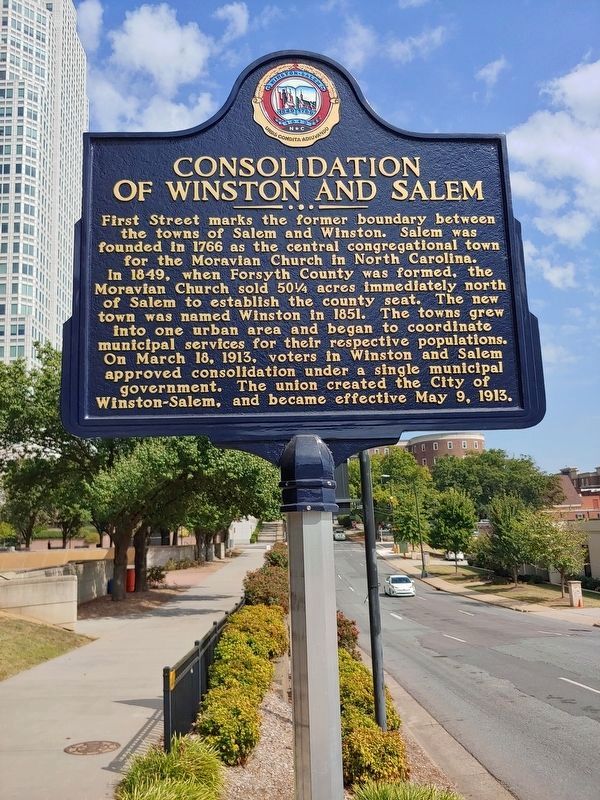 Consolidation of Winston and Salem Marker image. Click for full size.