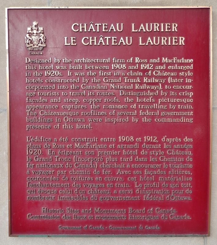 Chteau Laurier /<br>Le Chteau Laurier Marker image. Click for full size.
