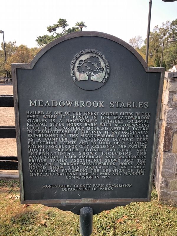 Meadowbrook Stables Marker image. Click for full size.